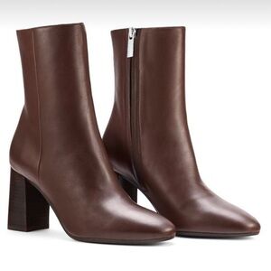 Inez Stella Dark Brown Walnut Heeled Boots for Women